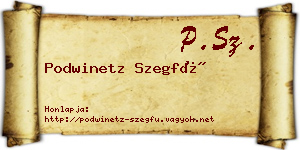 Podwinetz Szegfű névjegykártya